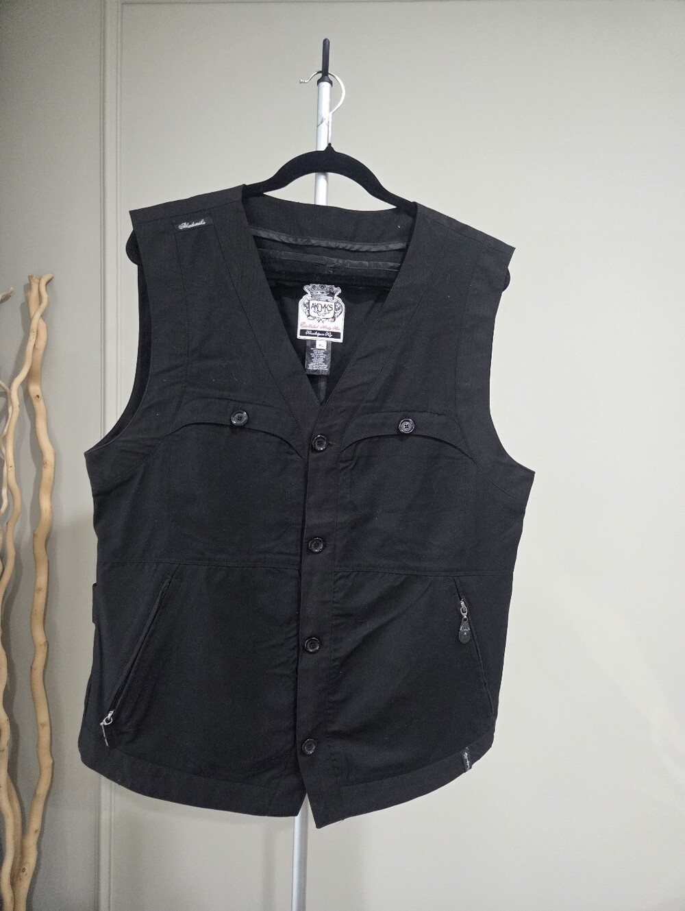 Akademiks Black Men's Utility Vest  Sz.XL